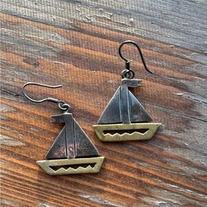 Sterling Silver Mexico Sailboat Earrings